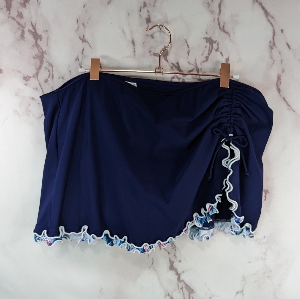 Profile By Gottex Swim Skirt Womens 18 W 2X Blue Bottom Synch Bathing Suit - Picture 13 of 13